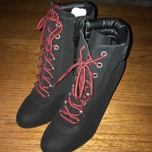 Black Velvet Heeled Bootie